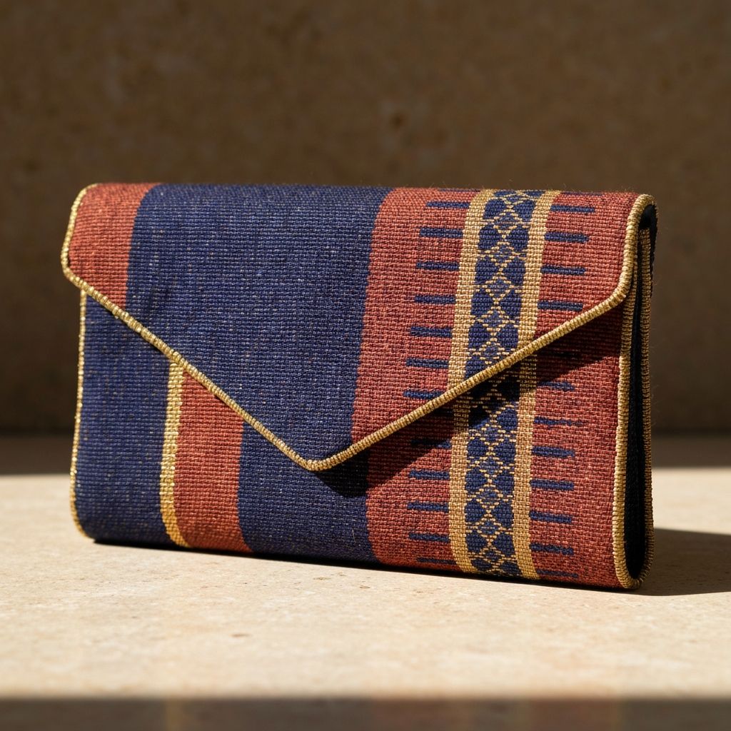 Indigo Aso-Oke Clutch
