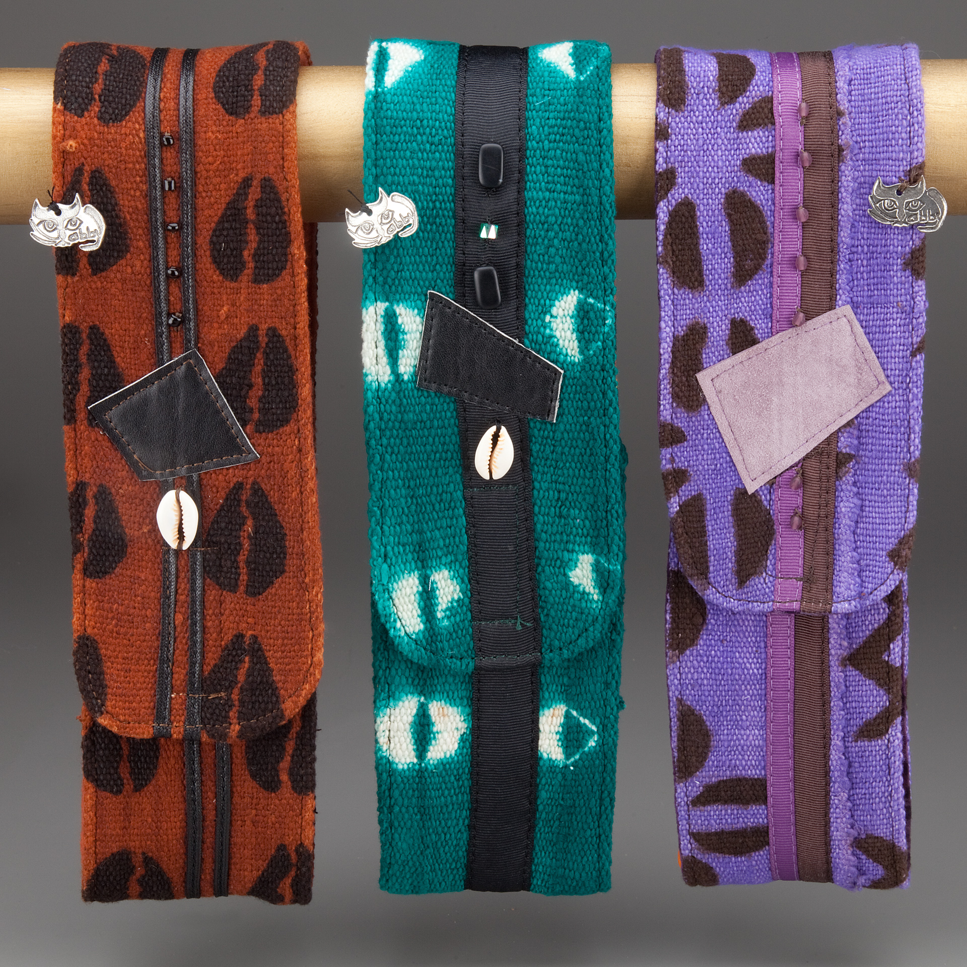 Brown, Teal and Lilac Mudcloth Headwraps