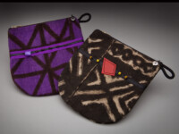 Purple and Black Mudcloth Coin Purses Purple and Black Mudcloth Coin Purses